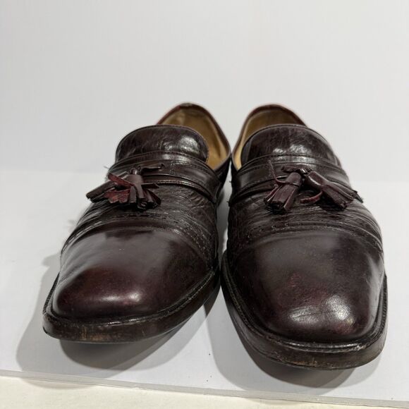 PRONTO UOMO Mens 10M Burgundy Tassel Loafers Made in Italy Leather Sole main image 7